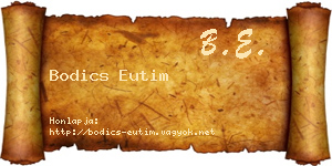 Bodics Eutim névjegykártya